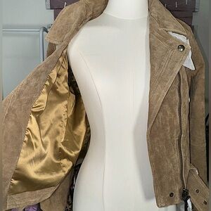 Leather M [BLANKNYC]™ TAN Suede Moto Jacket